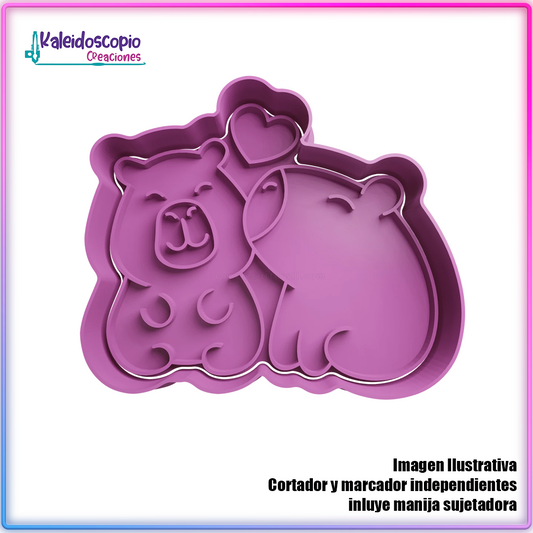 Capibara Pareja Cortador para galletas