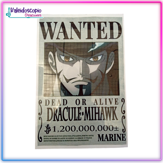 Cartel Se Busca Dracule Mihawk - One Piece