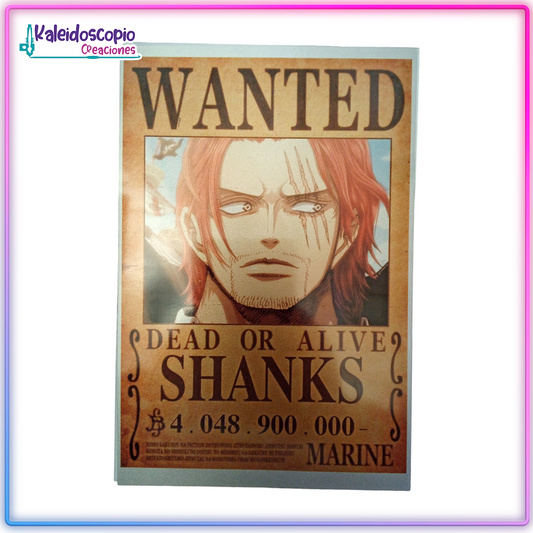 Cartel Se Busca Shanks - One Piece