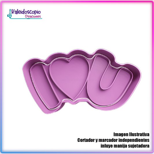 I <3 You San Valentin - Cortador de Galletas y Fondant
