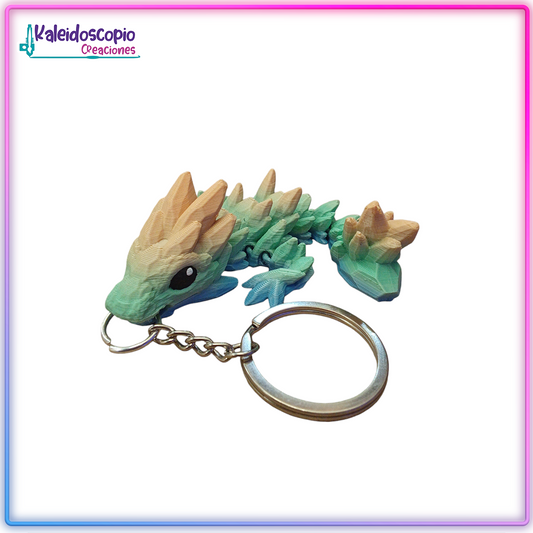 Llavero Dragon Verde Pastel - Flexy