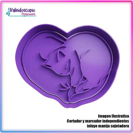 Gato Corazon Cortador para galletas