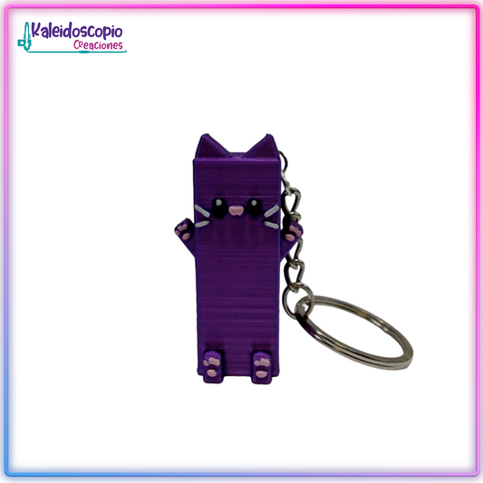 Gatito Minecraft Multicolor Llavero