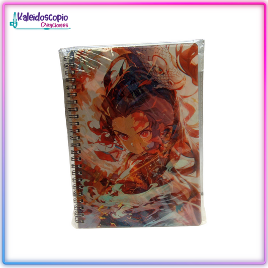 Libreta Tanjiro y Nezuko Holografica - Libreta - Demon Slayer