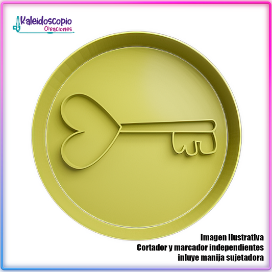 Llave con Corazon San Valentin - Cortador de Galletas y Fondant