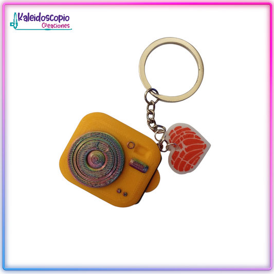 Llavero Camara Porta Retrato Amarillo