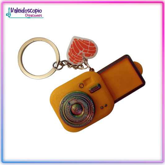 Llavero Camara Porta Retrato Amarillo