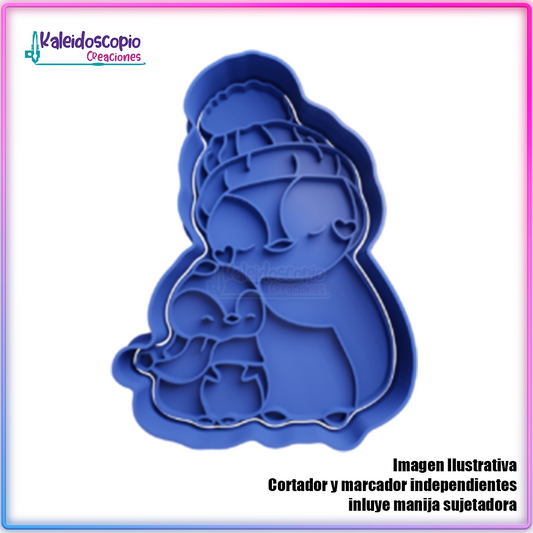 Mamá Pinguina Cortador para galletas y fondant