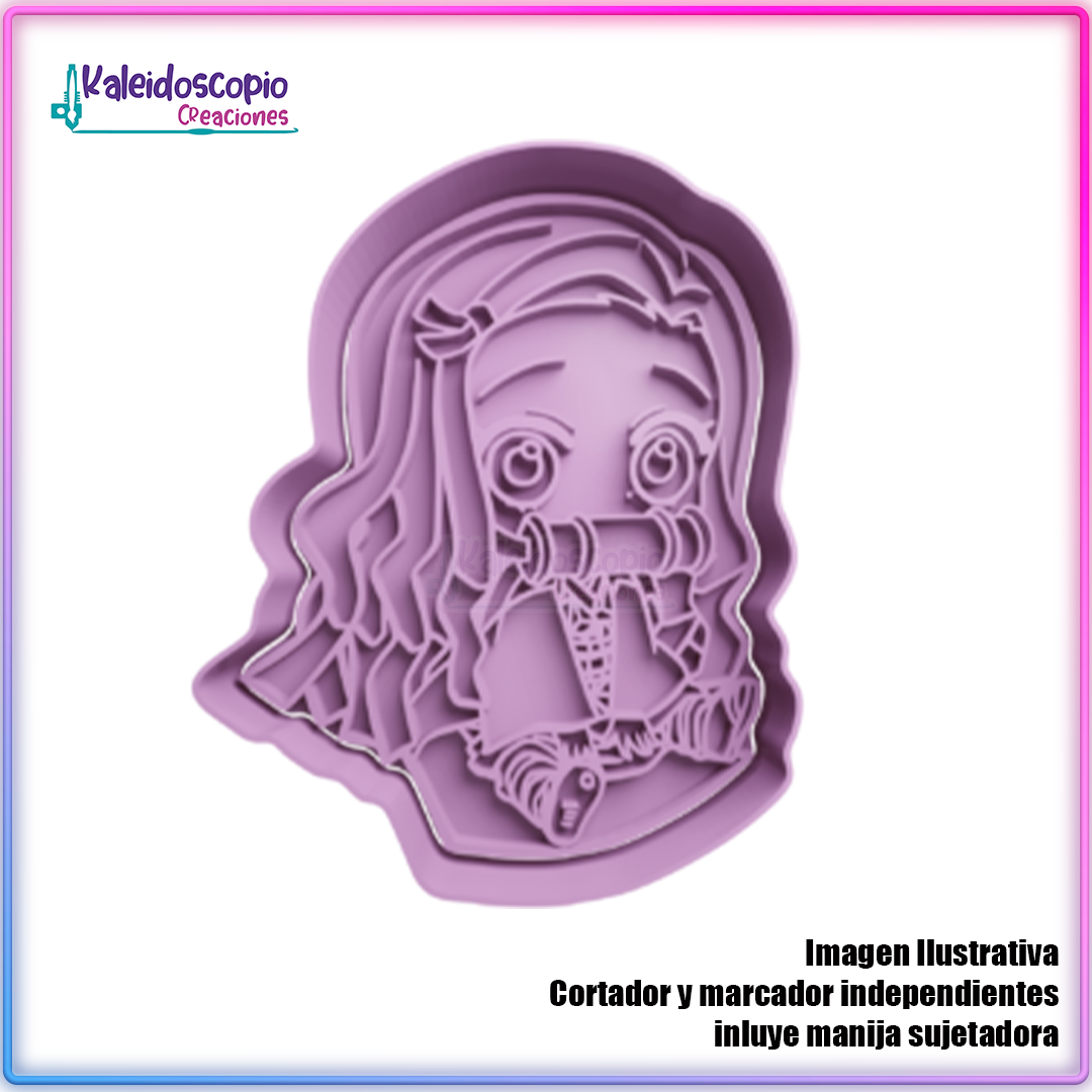 Nezuko chibi Cortador para galletas y fondant Nezuko chibi Cortador para galletas y fondant