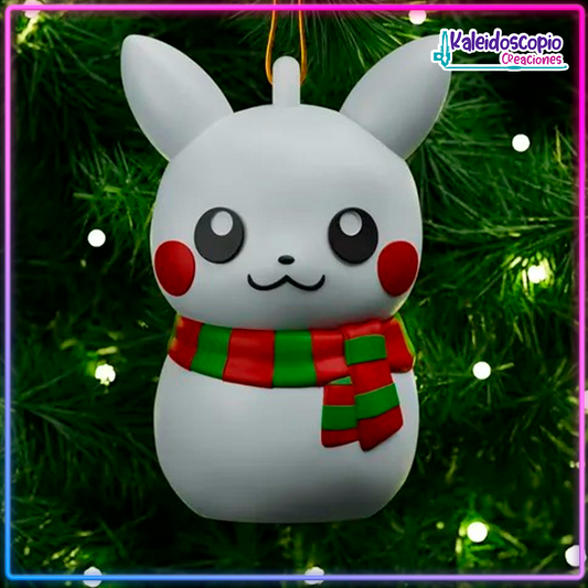 Pikachu Muñeco de Nieve - Ornamento Navideño