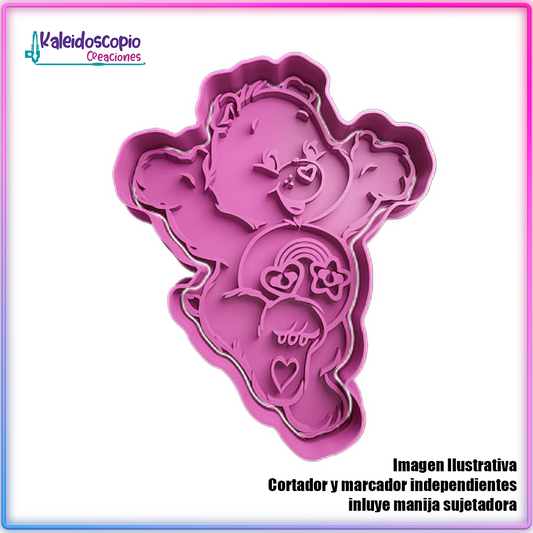 Osito Cariñosito Estrella y Corazon San Valentin - Cortador de Galletas y Fondant