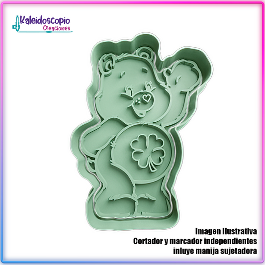 Osito Cariñosito Treboles 2 San Valentin - Cortador de Galletas y Fondant