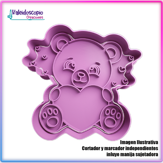Oso con Corazones San Valentin - Cortador de Galletas y Fondant