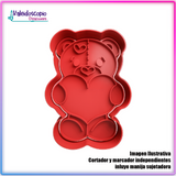 Oso Sosteniendo Corazon 2 San Valentin  - Cortador de Galletas y Fondant Oso Sosteniendo Corazon 2 San Valentin  - Cortador de Galletas y Fondant