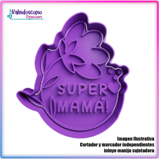 Super Mamá flor Cortador para galletas y fondant