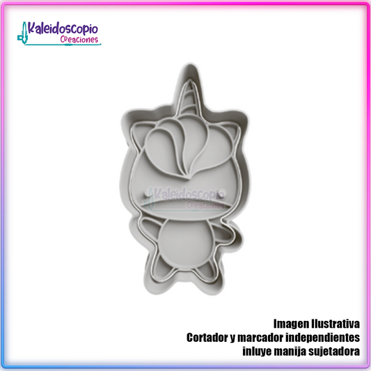 Unicornio chibi Cortador para galletas y fondant