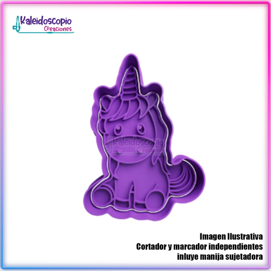 Unicornio sentado Cortador para galletas y fondant