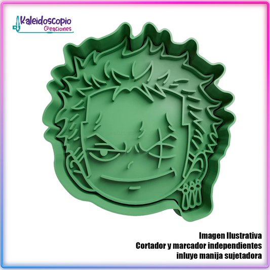 Zoro chibi rostro Cortador para galletas y fondant