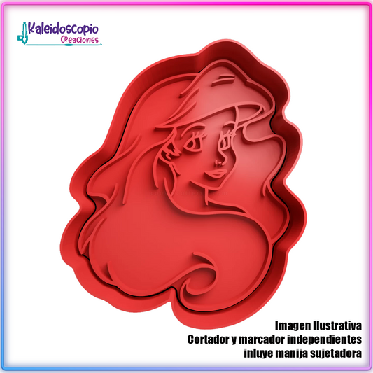 Ariel rostro - Cortador para galletas y fondant