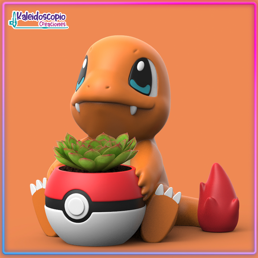 charmander con pokeball Maceta Pokémon