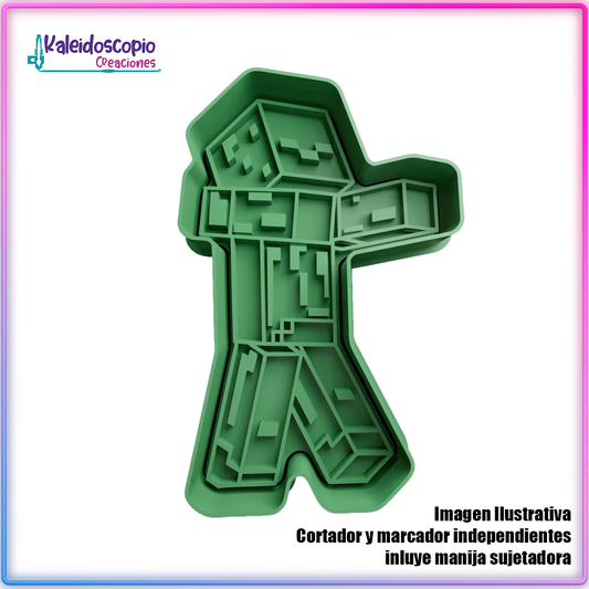 Creeper Minecraft v1- Cortador para galletas y fondant