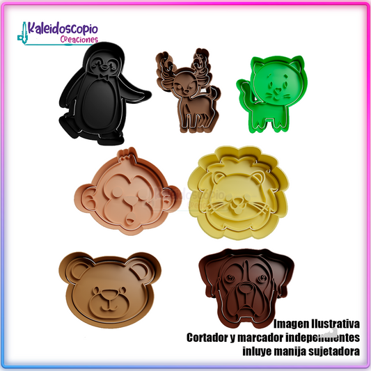 Animalitos v1 pack de cortador para galletas y fondant