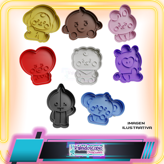 Cortador para galletas BT21 Pack 8 piezas