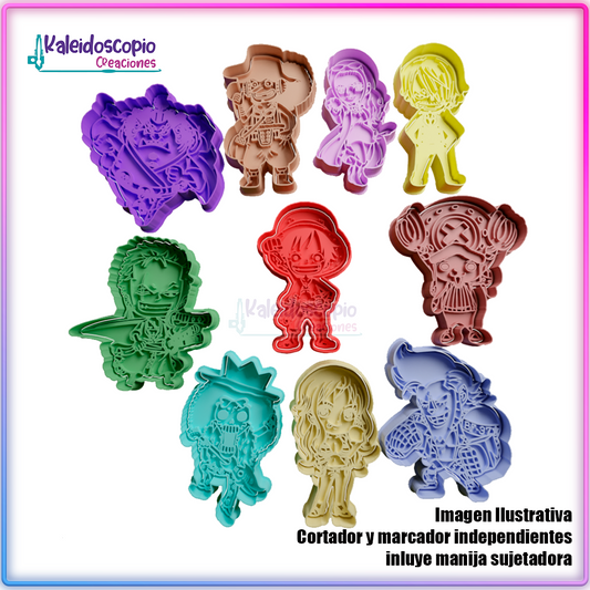 One piece pack de cortador para galletas y fondant