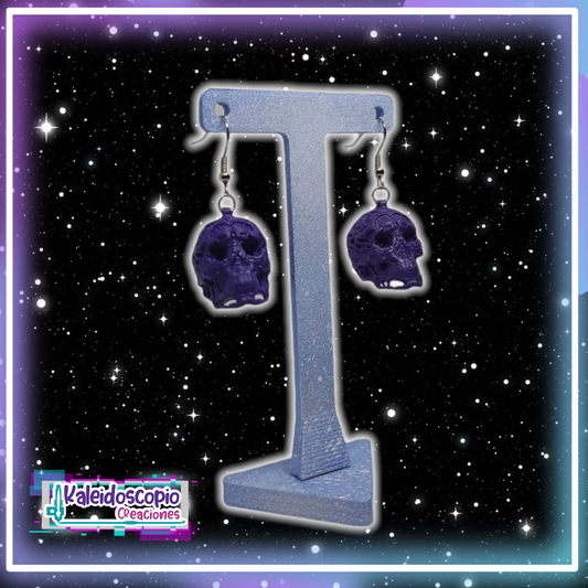 Aretes Cráneo morado