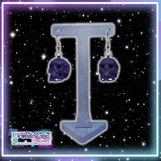 Aretes Cráneo morado