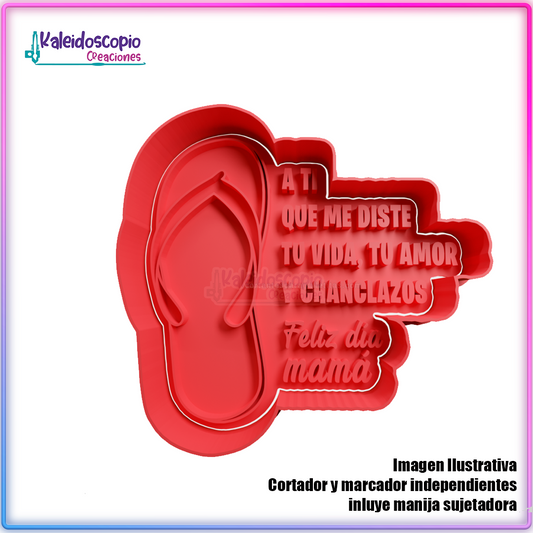 A ti que me diste la vida Chanclita - Cortador para galletas y fondant