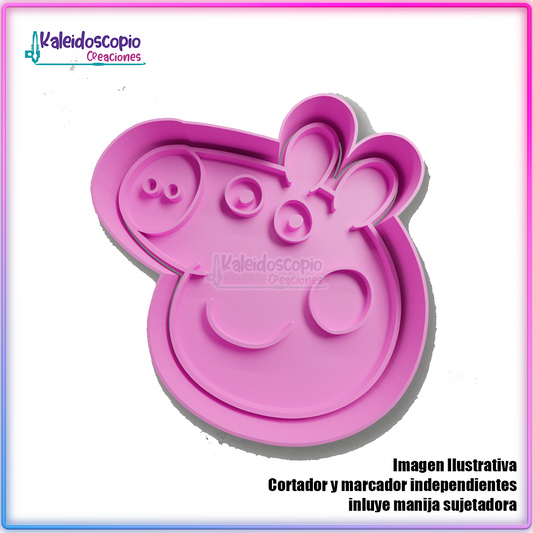 Peppa Pig cara - Cortador para galletas y fondant