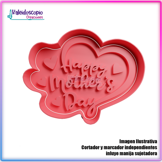 Happy mothers day Cortador para galletas y fondant