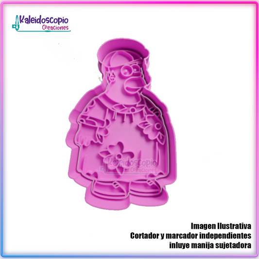 Homero con bata - Cortador para galletas y fondant