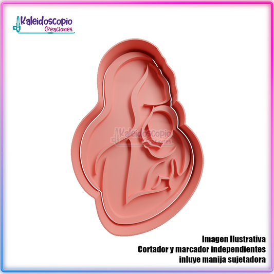 Mamá y Bebé Cortador para galletas y fondant