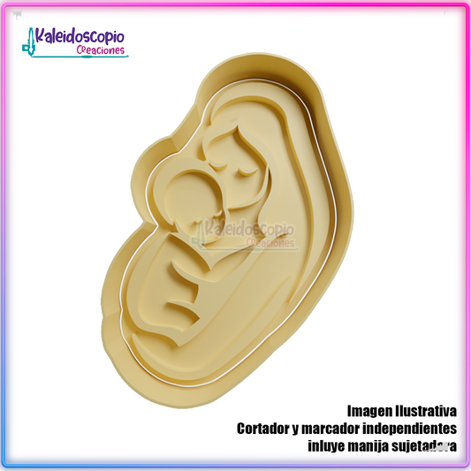 Mamá y Bebé v1 Cortador para galletas y fondant