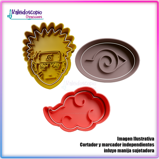 Naruto pack de cortador para galletas y fondant