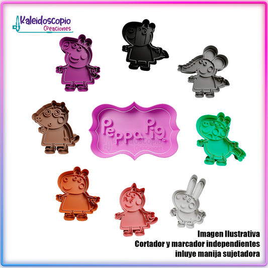 Peppa pig pack de cortador para galletas y fondant