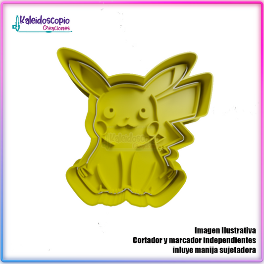 Pikachu sentado - Cortador para galletas y fondant