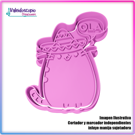 Pusheen Mexicano - Cortador para galletas y fondant