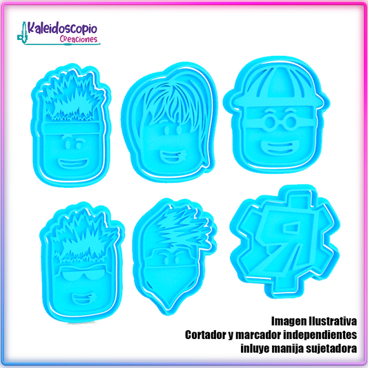 Caritas Roblox Pack - Cortador para galletas y fondant