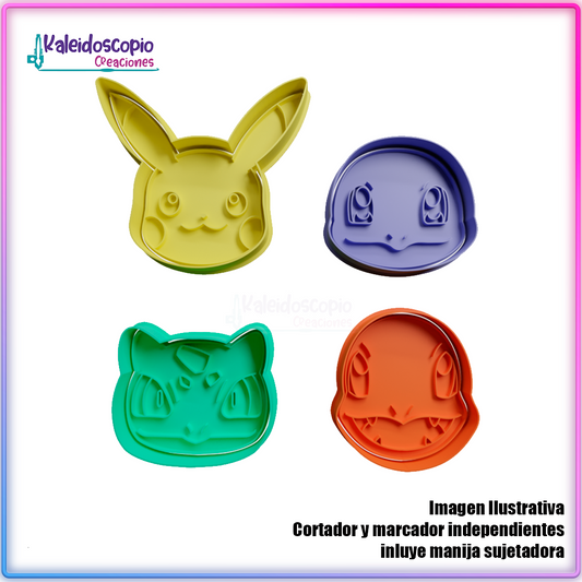 Pokemon pack de cortador para galletas y fondant