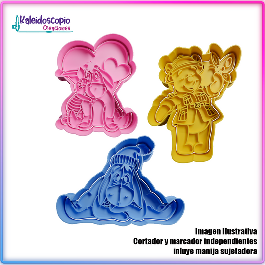 Winnie pooh pack de cortador para galletas y fondant