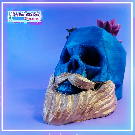 Macetita Craneo Barba dorada