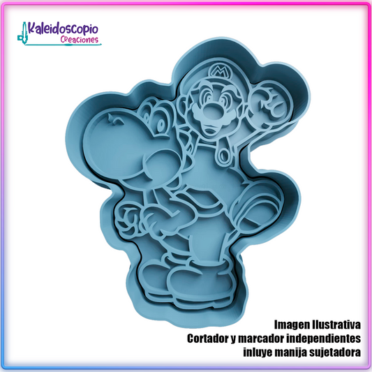 Yoshi y Mario - Cortador para galletas y fondant