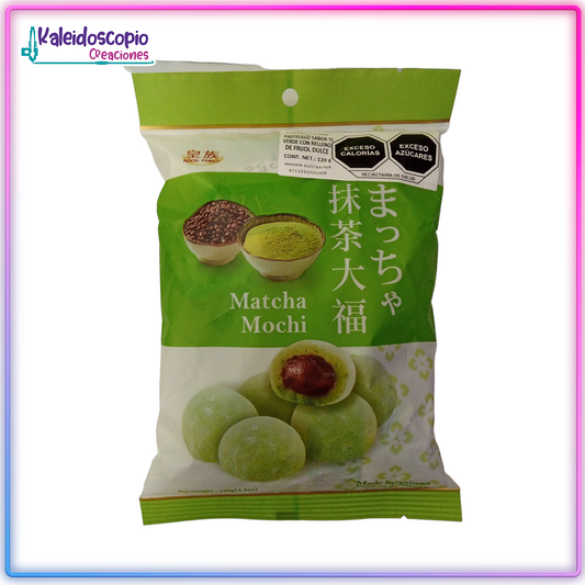 Bolsa de Mochi Pastelillo De Arroz Sabor Matcha con Frijol, Royal