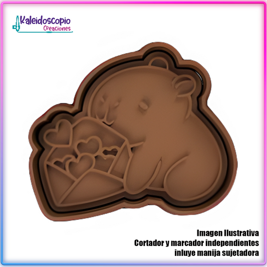 Capibara Carta Corazones Cortador para galletas