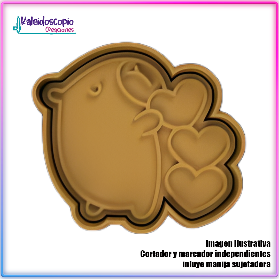 Capibara Corazones Cortador para galletas