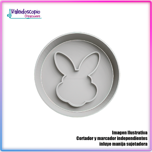 Cabeza Conejo de Pascuas Contorno - Cortador de Galletas y Fondant