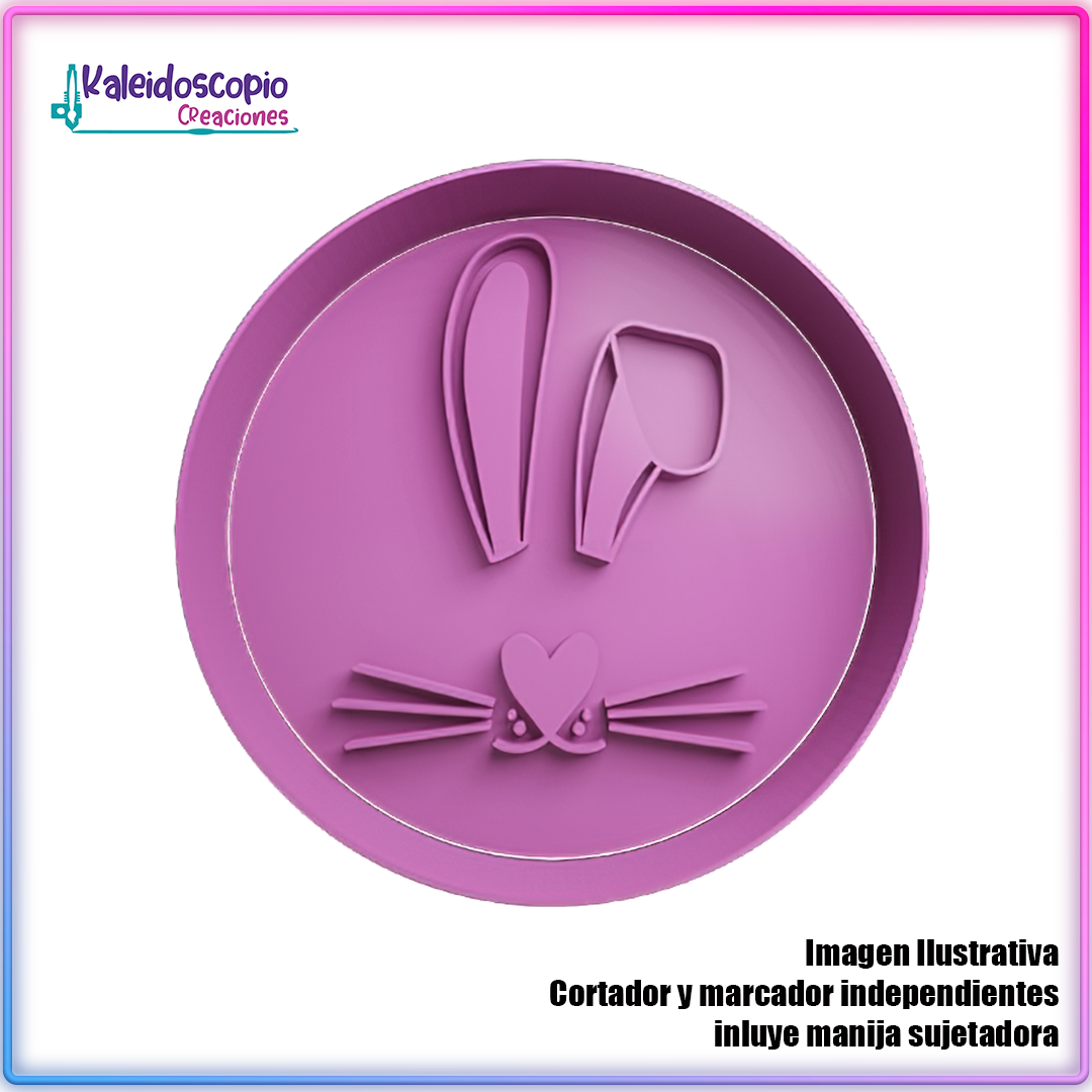 Cara Cuadrada Conejo de Pascua Contorno - Cortador de Galletas y Fondant